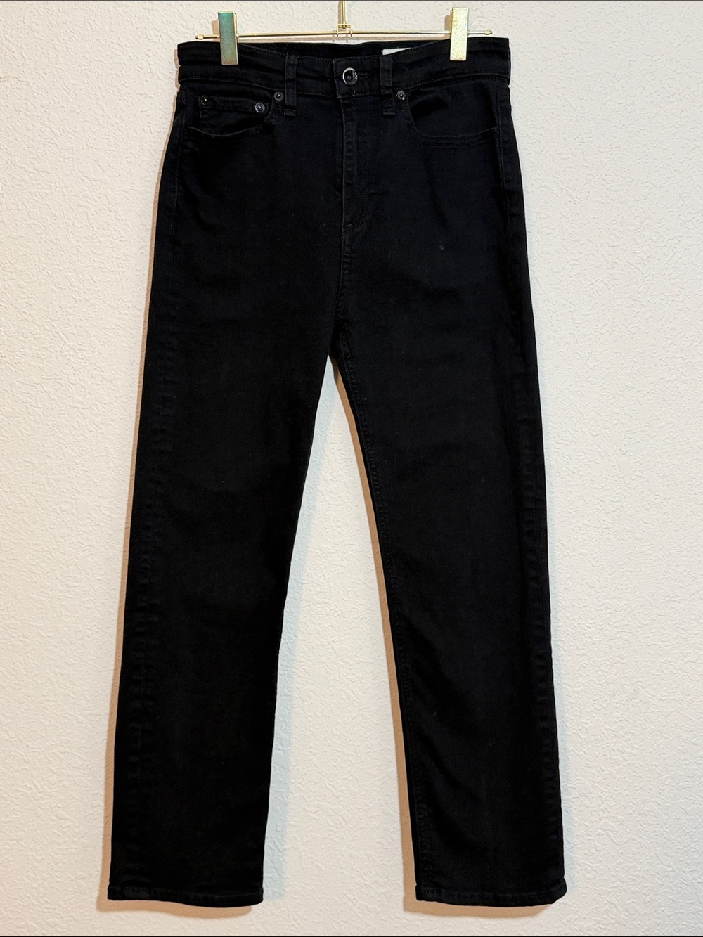 rag & bone Black Nina High-Rise Cigarette Jeans in No Fade Black - 26